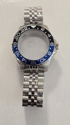  41mm Dive Watch Case Fit NH35 NH36 NH34 GMT  Jubilee Bracelet