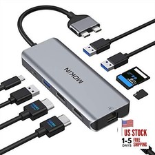 MacBook Pro Docking Station Dual Monitor MacBook Pro HDMI Adapter,9 in 1 grey