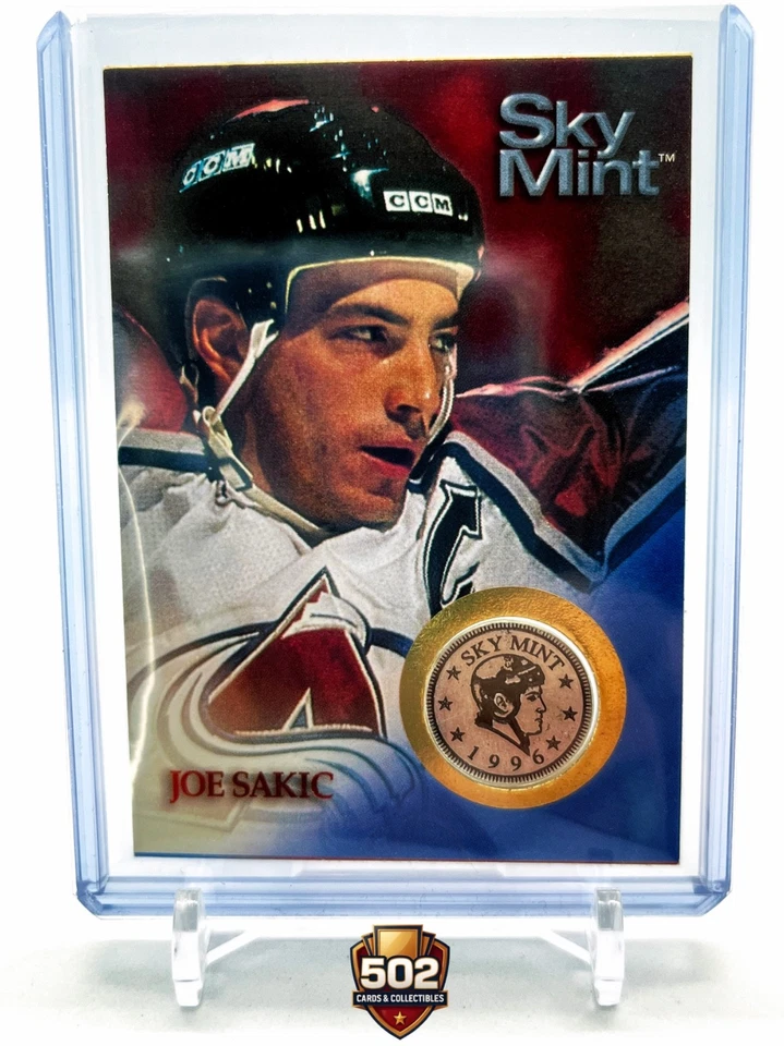 1995-96 Fleer Skybox Joe Sakic Sky Moneda Como Nueva Insertar Tarjeta Colorado Avalancha Foto 4 de 4