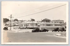San Diego CA India & Laural Streets Cars Mobile Homes c1940s RPPC Postcard Real