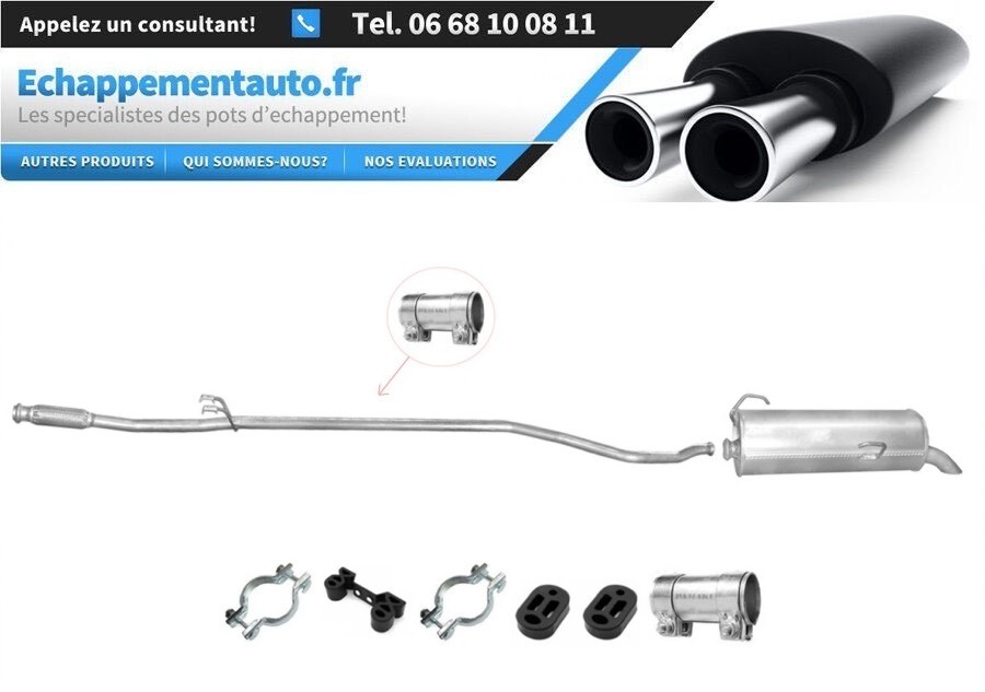 Échappement acier renforcé et silencieux premium pour Peugeot 206 HDi