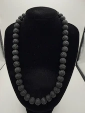 Black Lava Rock Bead Necklace – Aromatherapy Diffuser Jewelry