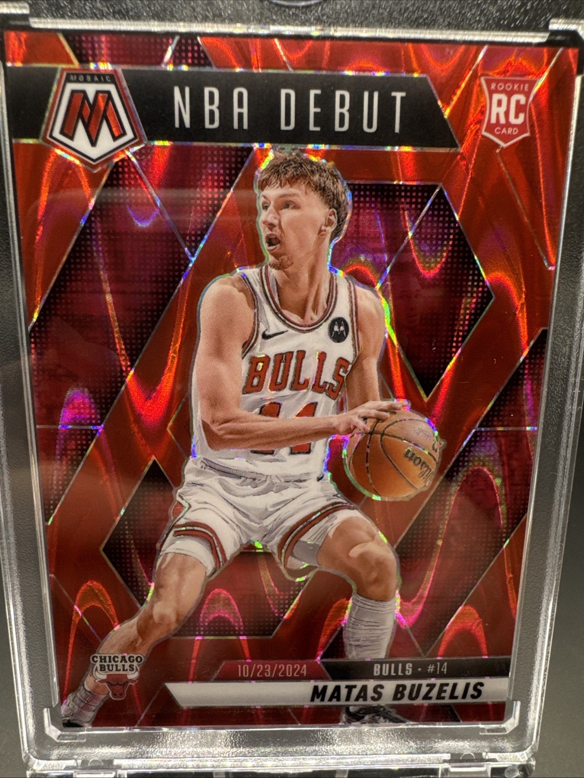 2024-25 Mosaic Matas Buzelis Red Seismic NBA Debut RC /299 Color Match