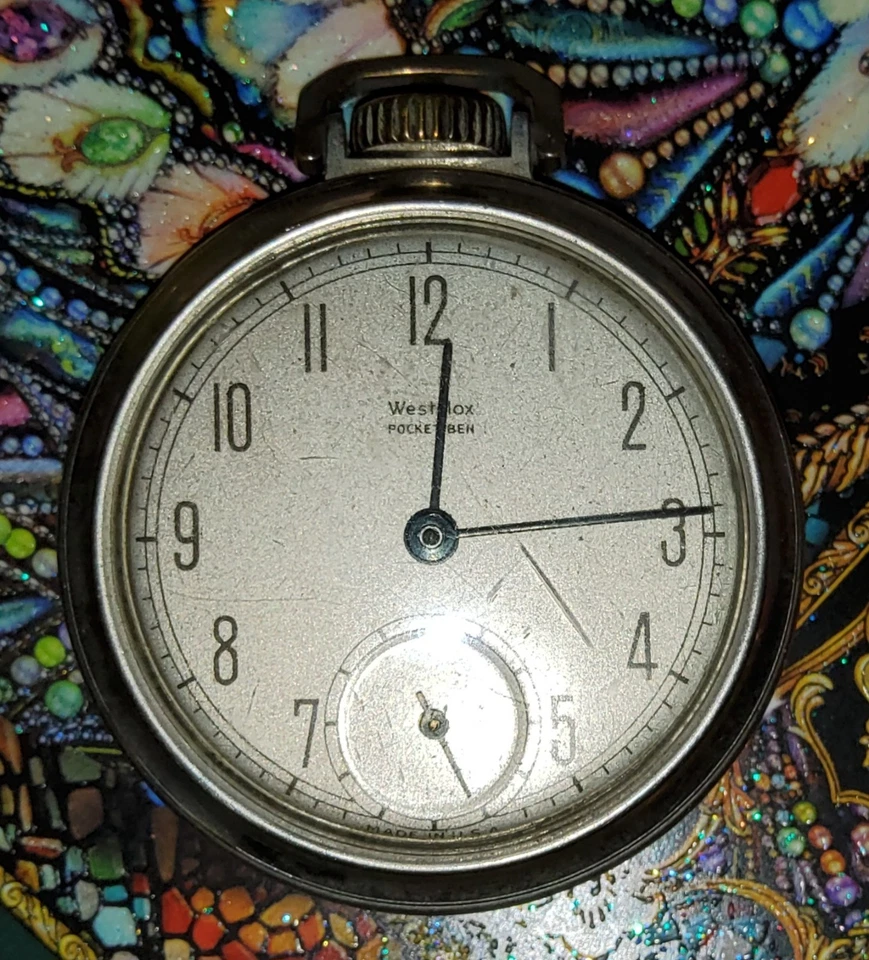 Antique Westclox Pocket Ben Wind Up Pocket Watch Vintage - Runs - Image 3 of 3