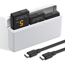 3-Pack Osmo 360 Battery for Osmo Action 6 5 Pro/4/3 Charger and 3-Channel Fas...