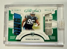 Panini 2020 Flawless Football Debut Duals Derrick Brown RC Patch /2 DD9 Panthers