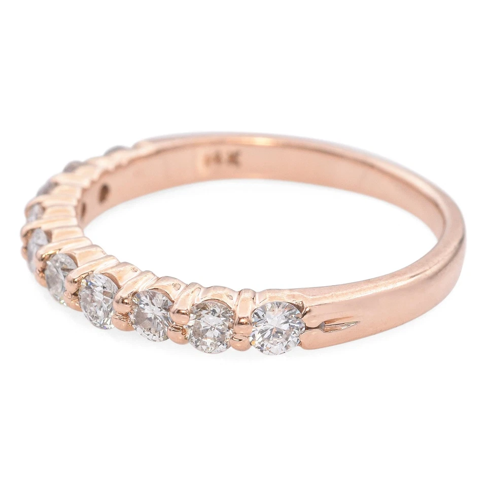 14k Rose Gold Semi-Eternity Diamond Band - Image 4 of 4