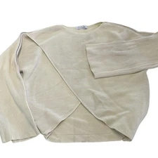 Love, Whit by Whitney Port Sweater Womens X Large Cream Crisscross Ribbed Knit