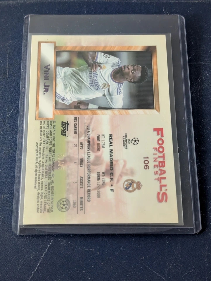 2021-22 Topps Finest Flashbacks - Vini Jr - Jumbo Box Topper - Prism  /35 - Image 2 of 3