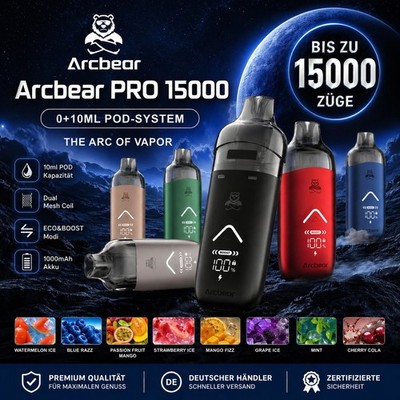 Big Puff E-Shisha bis zu 15000 Züge mit Nikotin - E-Zigarette Pods wechselbar