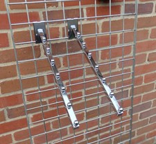 Gridwall Single Prong 18" Clothes Hanger Hooks Chrome Retail Display