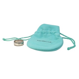 VINTAGE DESIGNER TIFFANY & CO BEADED EDGE I LOVE YOU RING STERLING SILVER