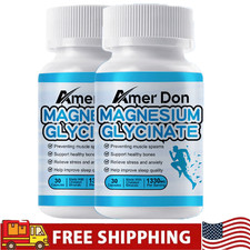Magnesium Glycinate 1330mg - 60 Capsules For Sleep, Stress Relief Support Bone