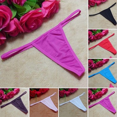 Einfarbige T-Back Unterwäsche G-String Tangas Slips Dessous Höschen