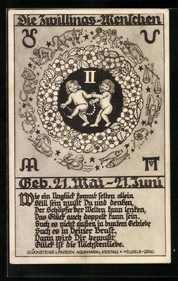 Postcard Characteristics of Zodiac Sign Gemini 