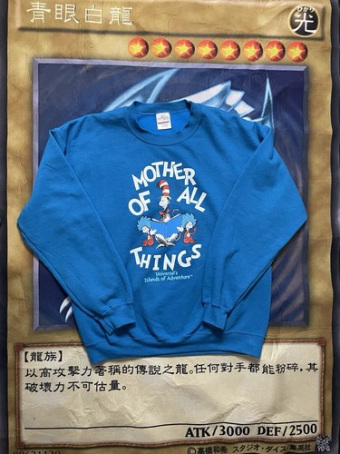 Vintage Mother Of All Things Dr Seuss Blue Sweatshirt Size Large