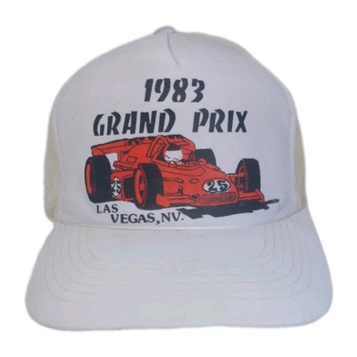 Vintage 1983 Grand Prix Las Vegas Nevada Trucker Snapback Young An Hat