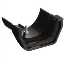 10 X Polypipe 112mm Square to 112mm Half Round Gutter Adaptor - Black