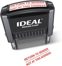 Self Inking Stamp – Return to Sender, NOT at This Address – Red Ink, Impression