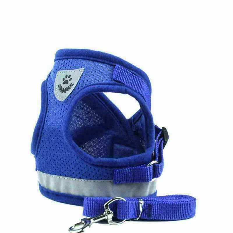 Dog Harness for Chihuahua Pug Control Mesh Walk Collar Vest Harnes and Leash Set