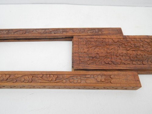 7B Vintage Eulen Motiv Schiebe geschnitzt Holz Buchstütze Regal Display ausziehbar - Bild 6 von 9