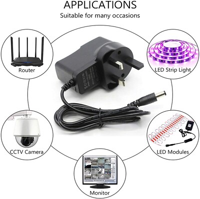 12V 1A AC/DC Netzteil Ladegerät Schaltadapter Wandler UK Stecker