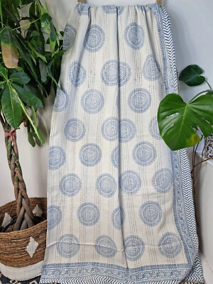 Indische Hand Blockdruck Kantha Quilt Tagesdecke Decke Überwurf King Size