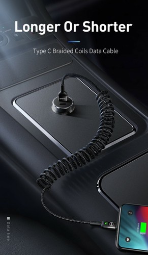 Mcdodo 1.8M Spring Extension Landline USB Type C Cable For Samsung Huawei Xiaomi - Picture 9 of 12