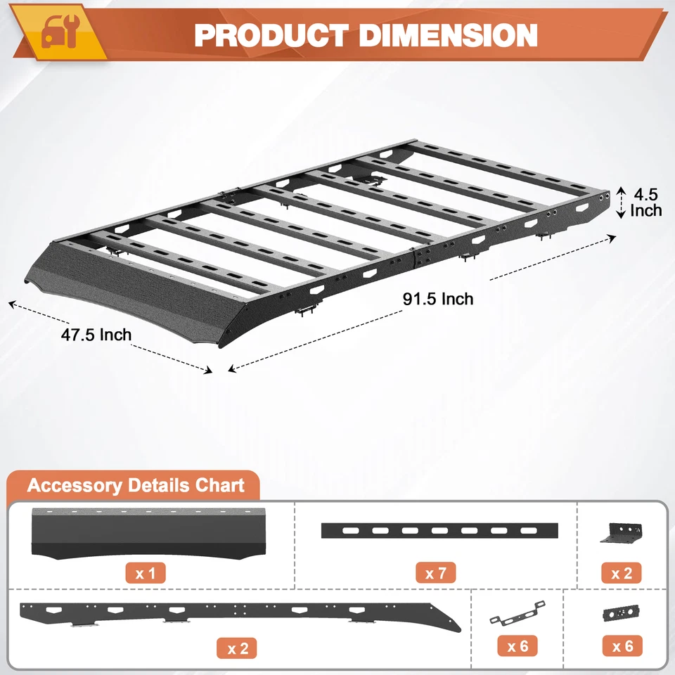 Roof Rack Cargo Luggage Carrier Steel Roof Rack Cargo For Lexus GX470 2003-2009 Foto 3 de 4
