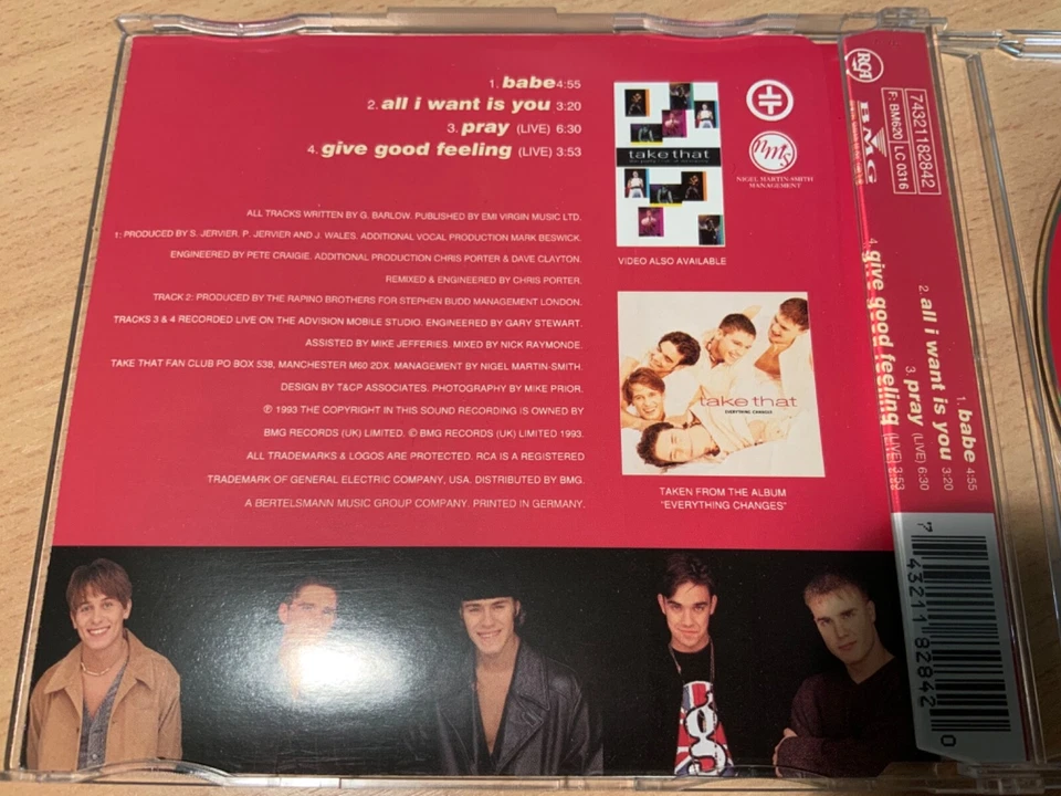 TAKE THAT Babe MCD 1993 RAR & WIE NEU 90s Pop Klassiker ! ROBBIE WILLIAMS - Bild 3 von 3