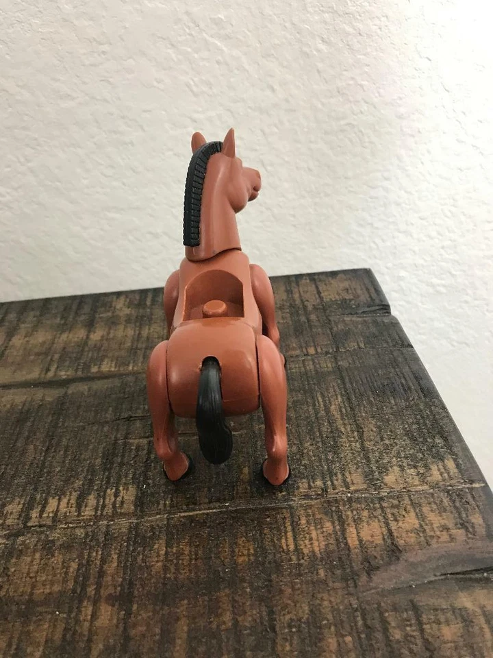 Винтажный Playskool Playmates лошадь коричневый корпус черная грива хвост пластик - Изображение 4 из 4