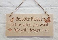 Personalised rustic Wooden Sign Plaque Bespoke Made Wall Door Hanging Gift Idea