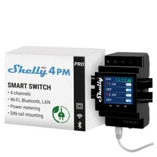 Shelly Pro 4PM | Wi-Fi, LAN & Bluetooth 4 Channel Smart Relay with Power Mete...