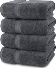 Set of 4 Premium Bath Towels, 100 Ring Spun Cotton Absorbent,Quick Drying Towel