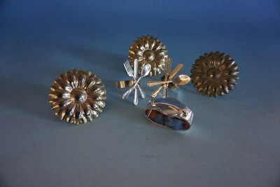 Vintage 6 Serviettenringe Serviettenhalter versilbert Dekor verschieden(0223-083 - Bild 1 von 3