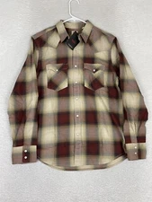 NWT Levi’s Western Red Plaid Pearl Snap Button Shirt Men’s Sz M Standard Fit