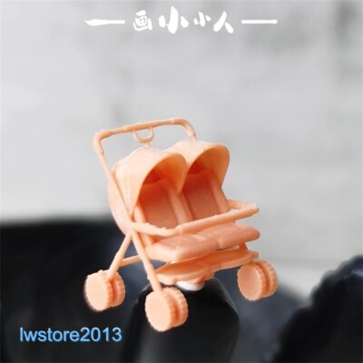 1/64 Two Seat Stroller Miniatures Scene Props Figures Model For Cars Vehicles