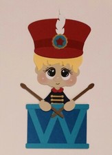 Band Drummer Boy Blonde Hair. Scrapbook, Card making Paper Piecing.