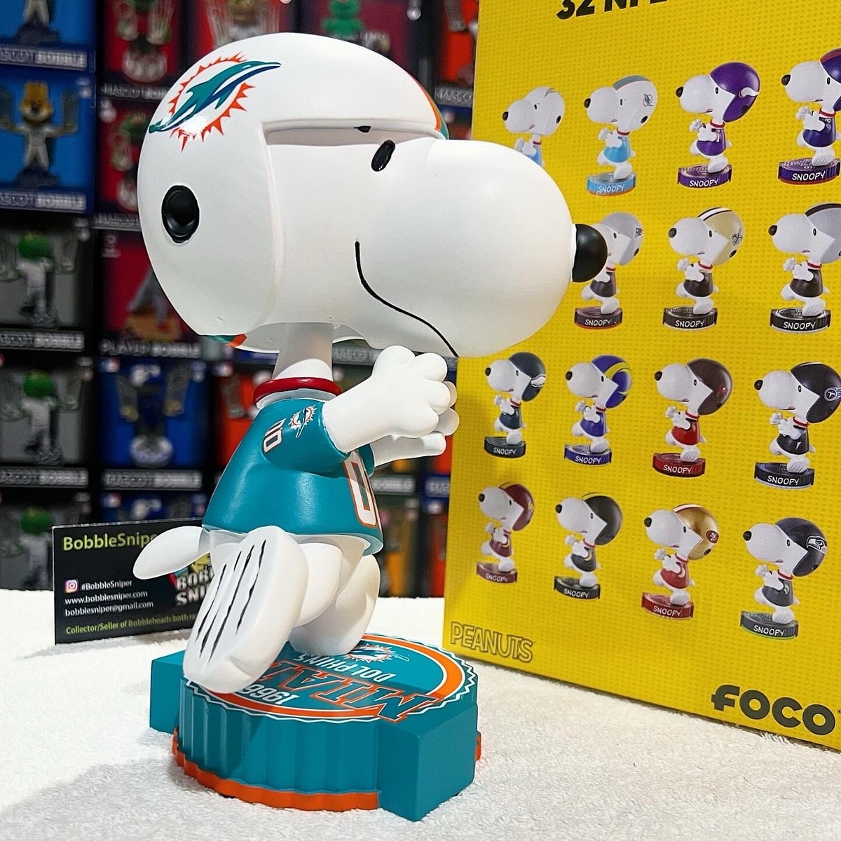 SNOOPY Miami Dolphins Peanuts Bighead Exclusive NFL Bobblehead | eBay