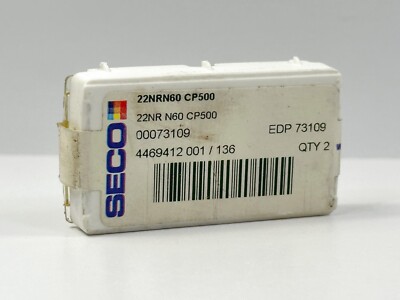 SECO 22NR N60 New Carbide Threading Inserts 73109 Grade CP500 2pcs