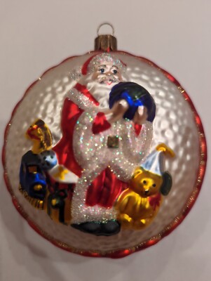 2003 Waterford Holiday Heirlooms Hand Blown Glass 3-D Santa Christmas ...