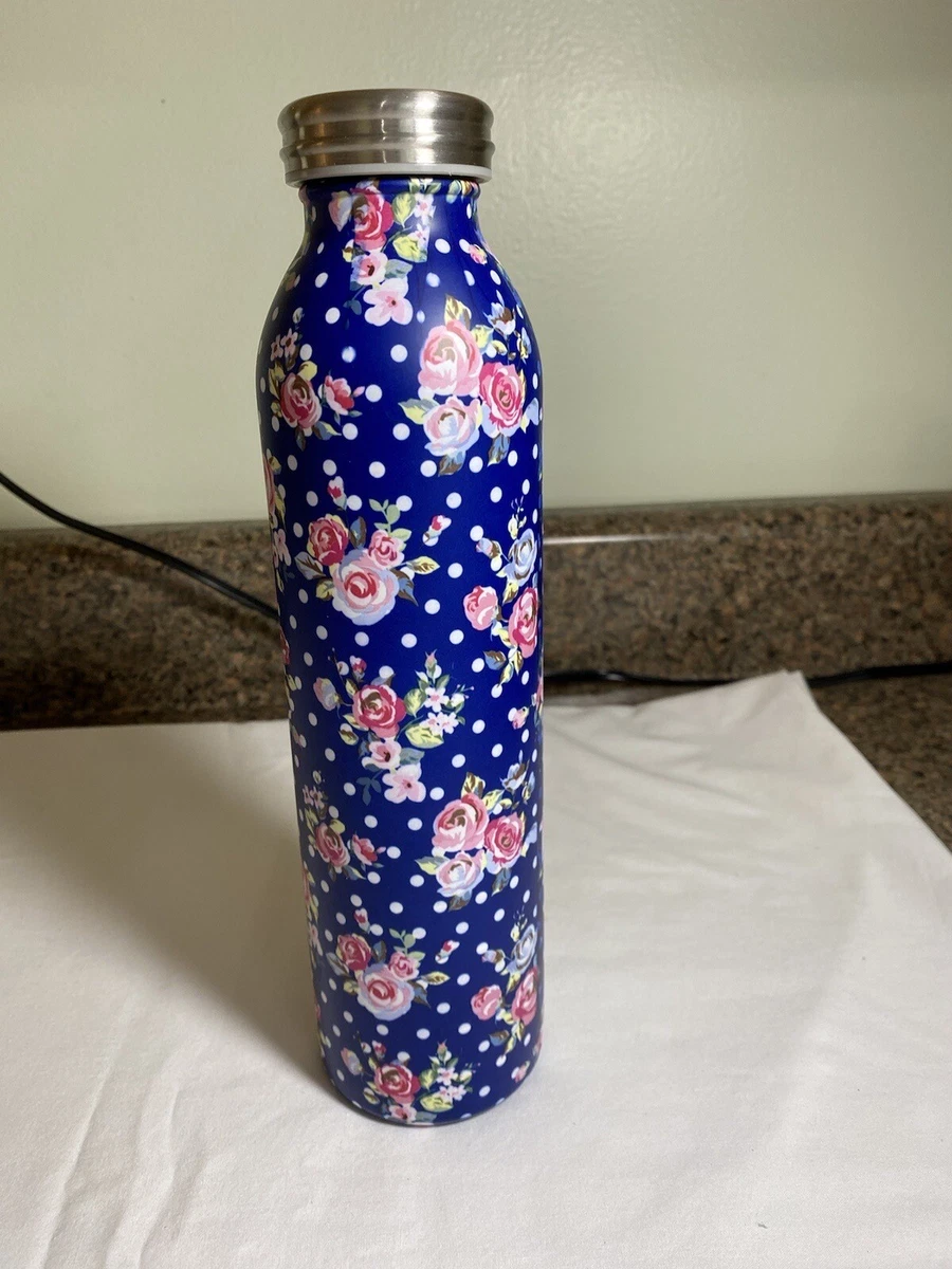 Manna Hydration 20oz Retro Liberty Floral Navy Polka Dot Stainless 