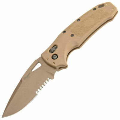 HOGUE SIG K320 M17 ABLE LOCK FOLDER S30V Coyote Tan PVD DROP POINT 36373