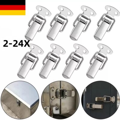 2-24Stk Edelstahl Toggle Latch Catch Clamp Ente Billed Spring Loaded Schnalle`