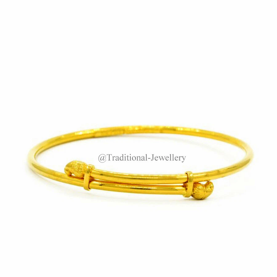 22K YELLOW GOLD KADA BANGLE SINGLE MANGO SHAPE PIECE START ENDING