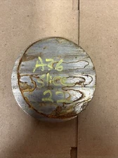 Single Slice A36 Hot Roll Steel Round Bar Stock 3 1/2” OD x ~3/8”