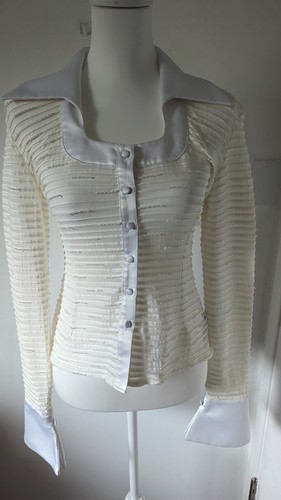 JS Collections Blouse Top Vintage Retro Madmen Beaded Halloween Costume Formal 4 - Picture 18 of 21