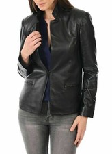 CLASSIC New Women's Black Blazer 100 Real Lambskin Causal Slim Fit Coat Blazer