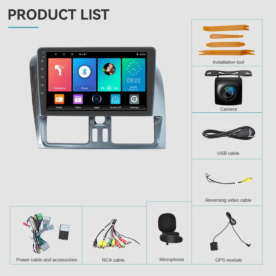 Radio estéreo de coche para Volvo XC60 2008-2017 Android 13 GPS Navi Carplay 2+64G SWC Foto 3 de 4