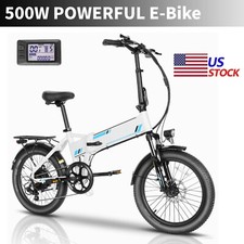 Bicicleta Eléctrica 20"x2.4 Fat Tire, 500W 48V Bicicleta Plegable E Bicicleta Crucero con LCD🚴